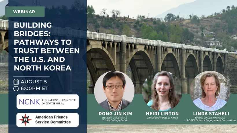 Promotional graphic for peacebuilding webinar