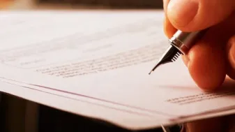Document about to be signed. 