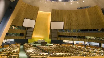 Interior of United Nations General Assembly.